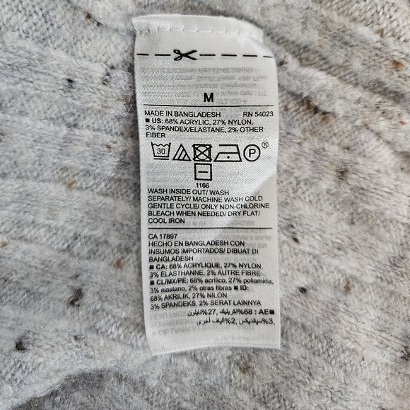 Old Navy grey ribbed mock turtleneck sweater women's size medium - Picture 8 of 8